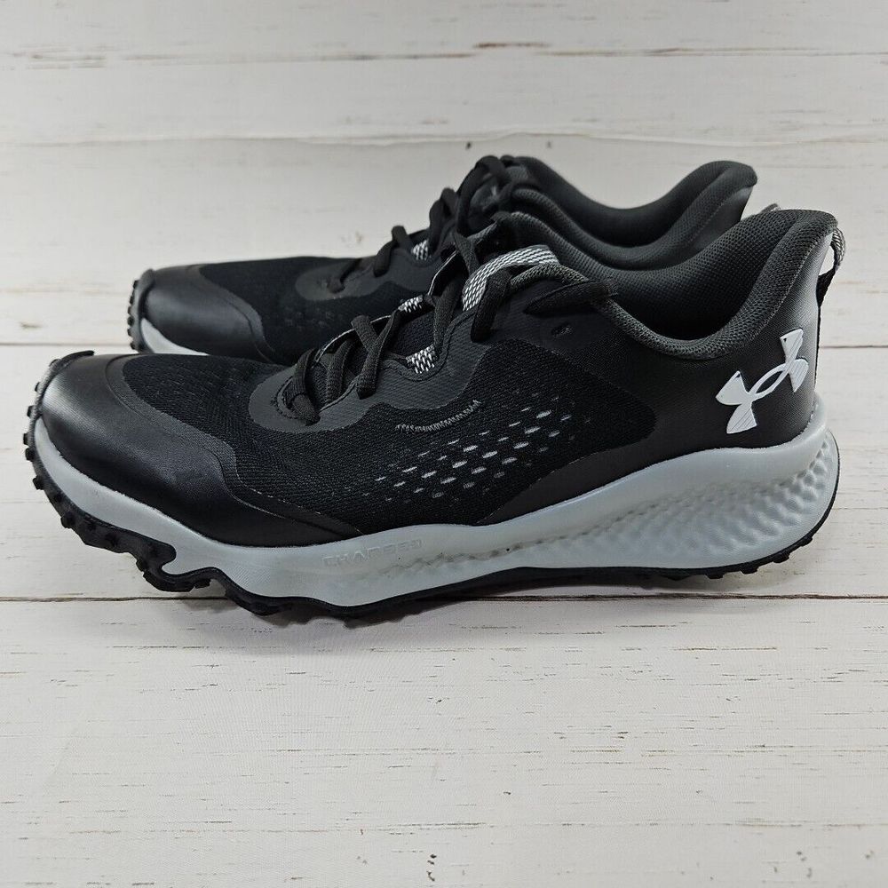 Under Armour Charged Maven Trail Mens 8.5 Black Mod‎ Gray White Running Shoes